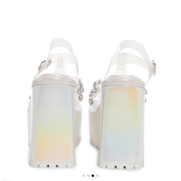 Sugar Thrillz SELF-LOVE CLUB PLATFORM HEELS - IRIDESCENT WHITE - Picture 2 of 4